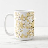Gold White Morning Glory Flower Koffiemok (Links)