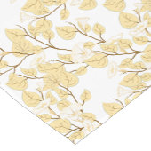 Gold White Morning Glory Flower Korte Tafelloper (Hoek)