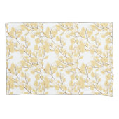 Gold White Morning Glory Flower Kussensloop (Voorkant-Links)