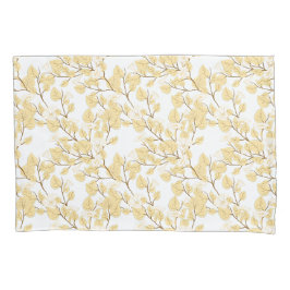 Gold White Morning Glory Flower Kussensloop