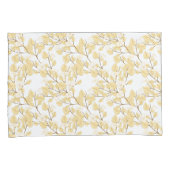 Gold White Morning Glory Flower Kussensloop (Voorkant-Rechts)