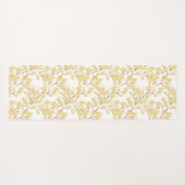 Gold White Morning Glory Flower Yogamat (Achterkant (horizontaal))
