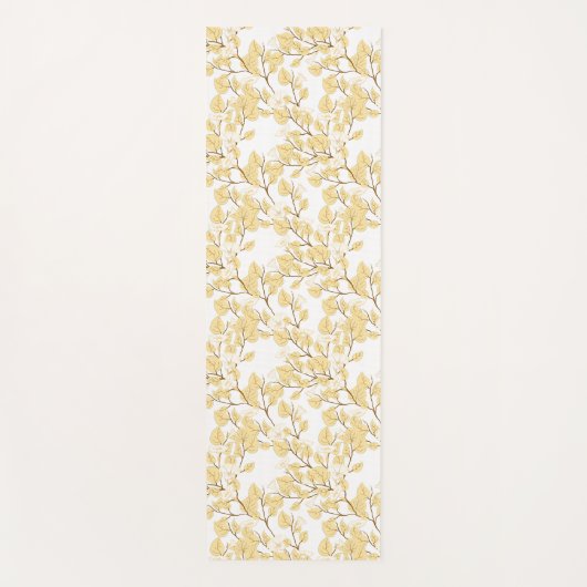 Gold White Morning Glory Flower Yogamat (Voorkant)