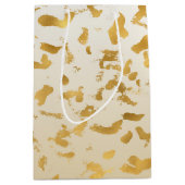Gold White Ombre Animal Print Medium Cadeauzakje (Voorkant)