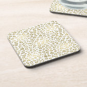Gold White Ombre Leopard Print Bier Onderzetter (Linkerzijde)