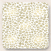 Gold White Ombre Leopard Print Bier Onderzetter (Voorkant)