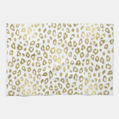Gold White Ombre Leopard Print Theedoek (Horizontaal)
