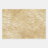 Gold White Ombre Zebra Confetti Sparkles         Inpakpapier Vel (Voorkant 3)