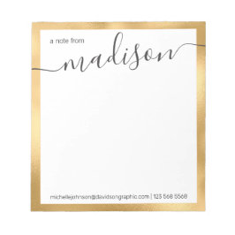 Gold White - op maat gemaakte naam | Van de bureau Notitieblok