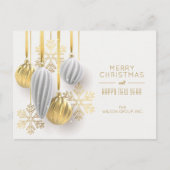 Gold White Ornamenten Zakelijke vakantie Briefkaar Feestdagenkaart (Voorkant)