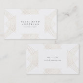 Gold White Oval Geometric Art Deco Gatsby Visitekaartje (Voorkant / Achterkant)