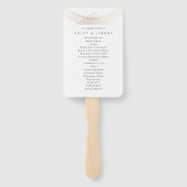 Gold White Oval Geometric Art Deco Gatsby Wedding Handwaaier (Achterkant)