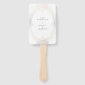 Gold White Oval Geometric Art Deco Gatsby Wedding Handwaaier (Voorkant)