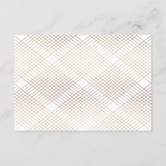 Gold White Oval Geometric Art Deco Gatsby Wedding Informatiekaartje (Achterkant)