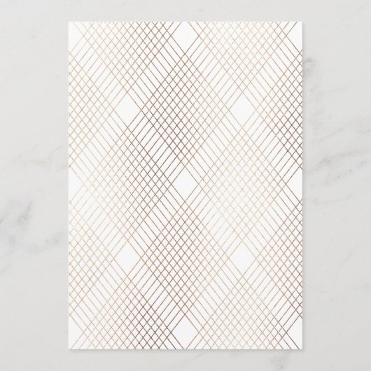 Gold White Oval Geometric Art Deco Gatsby Wedding Menu (Achterkant)