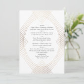 Gold White Oval Geometric Art Deco Gatsby Wedding Menu (Staand voorkant)