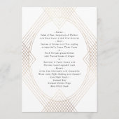 Gold White Oval Geometric Art Deco Gatsby Wedding Menu (Voorkant)