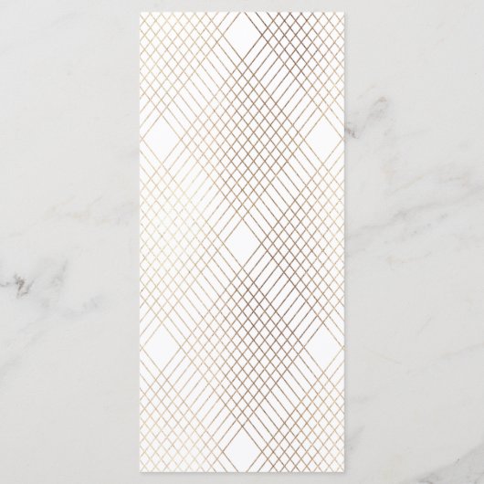 Gold White Oval Geometric Art Deco Gatsby Wedding Programmakaart (Achterkant)