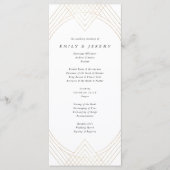 Gold White Oval Geometric Art Deco Gatsby Wedding Programmakaart (Voorkant)