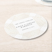 Gold White Oval Geometric Art Deco Gatsby Wedding Ronde Kartonnen Onderzetter (Gebogen)