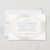 Gold White Oval Geometric Art Deco Gatsby Wedding RSVP Kaartje (Voorkant)