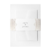 Gold White Oval Geometric Art Deco Gatsby Wedding Uitnodigingen Wikkel (Voorkant Voorbeeld)