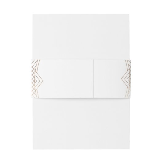 Gold White Oval Geometric Art Deco Gatsby Wedding Uitnodigingen Wikkel (Achterkant Voorbeeld)