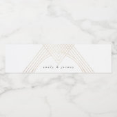 Gold White Oval Geometric Art Deco Gatsby Wedding Waterfles Etiket (Enkel label)