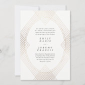 Gold White Oval Geometric Simple Modern Gatsby Kaart (Voorkant)