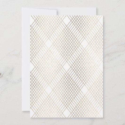 Gold White Oval Geometric Simple Modern Gatsby Kaart (Achterkant)
