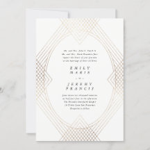 Gold White Oval Geometric Simple Modern Gatsby