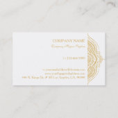 Gold White Paisley Mandala Visitekaartje (Achterkant)