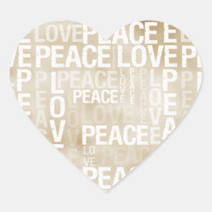 Gold White Peace                LoveHeart Sticker