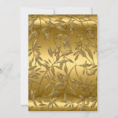 Gold White Pearl Damask Floral Birthday Party Kaart (Achterkant)