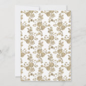 Gold White Pearl  Damask Roos Birthday Kaart (Achterkant)