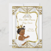 Gold White Pearl Princess Baby shower Ethnic Kaart (Voorkant)