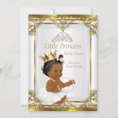 Gold White Pearl Princess Baby shower Ethnic Kaart (Voorkant)