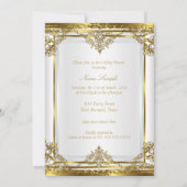 Gold White Pearl Princess Baby shower Ethnic Kaart (Achterkant)