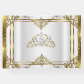 Gold White Pearl Princess Baby shower Gastenboek (Achterkant)