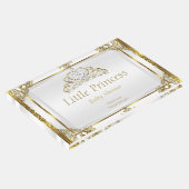 Gold White Pearl Princess Baby shower Gastenboek (Hoek)