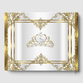 Gold White Pearl Princess Baby shower Gastenboek (Achterkant)