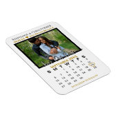 Gold & White Photo Calendar Save Our Date Wedding Magneet (Rechterzijde)