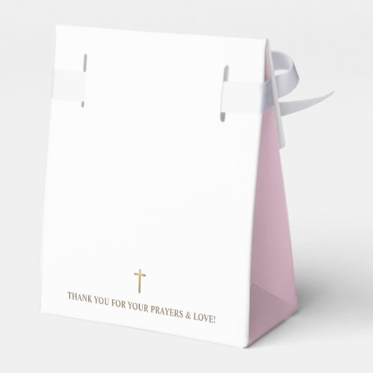 Gold White Pink Baptisme Cross - Custom Hartelijk Bedankdoosjes (Achterkant)