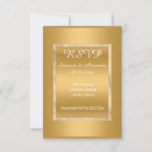 Gold White Pink Simple All Occassion RSVP Kaart (Voorkant)