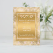 Gold White Pink Simple All Occassion RSVP Kaart (Staand voorkant)