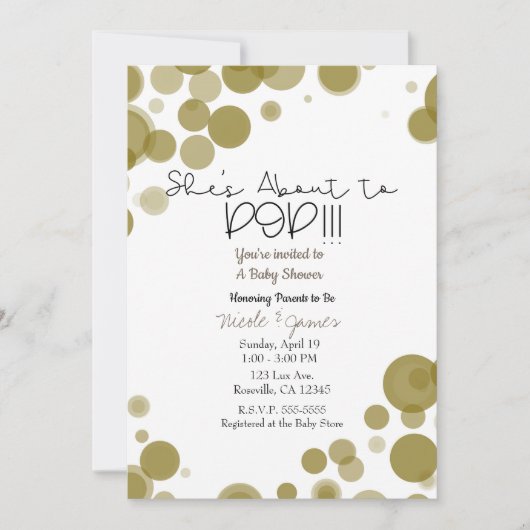 Gold & White Polka Dot Bubbles Ze staat op het pun Kaart (Voorkant)