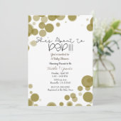 Gold & White Polka Dot Bubbles Ze staat op het pun Kaart (Staand voorkant)
