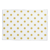 Gold White Polka Dots Pattern Kussensloop (Achterkant)