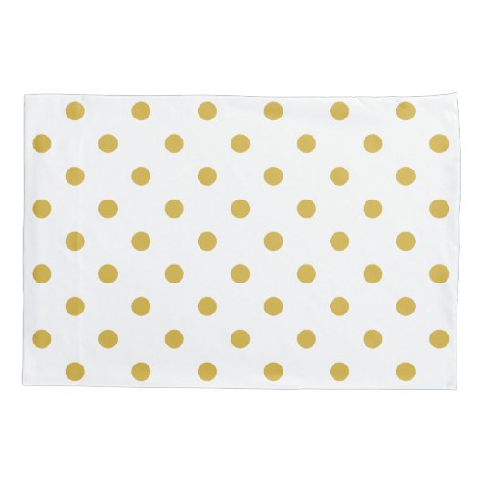 Gold White Polka Dots Pattern Kussensloop (Achterkant)