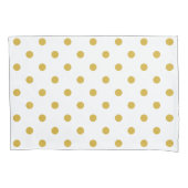 Gold White Polka Dots Pattern Kussensloop (Voorkant)